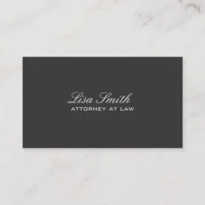 Professional Elegant Simple Plain Attorney Black Business Card