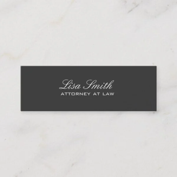 Professional Elegant Simple Plain Attorney Black Mini Business Card
