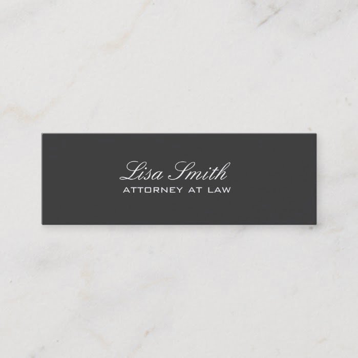Professional Elegant Simple Plain Attorney Black Mini Business Card