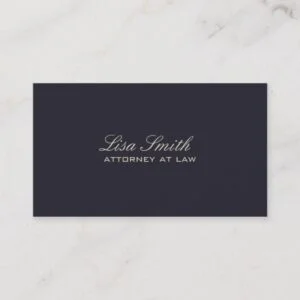 Professional Elegant Simple Plain Attorney Blue Business Card