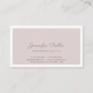 Professional Elegant Vintage Color Simple Plain Business Card