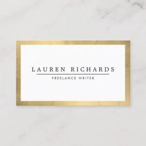 Professional Faux Gold and White Business Card