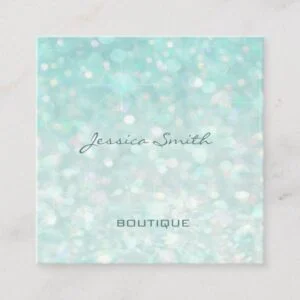 Professional glamorous modern elegant plain bokeh square business card