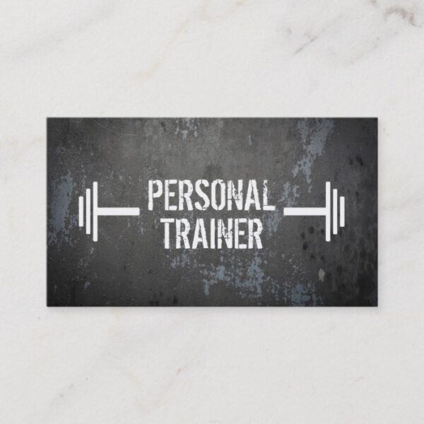 Professional Grunge Personal Trainer Business Card