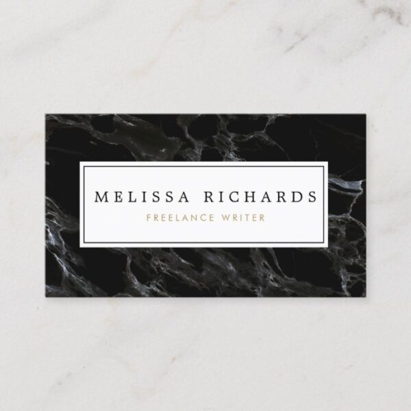 Professional Luxe Black Marble Business Card