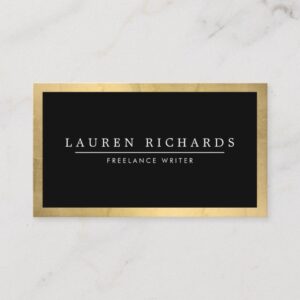 Professional Luxe Faux Gold and Black Business Card