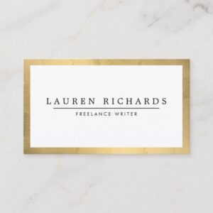 Professional Luxe Faux Gold and White Business Card