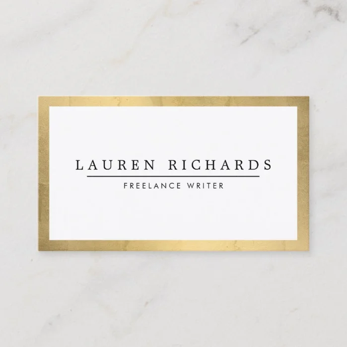 Professional Luxe Faux Gold and White Business Card