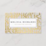 Professional Luxe Faux Gold Numbers Accountant II Business Card