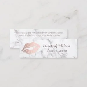 Professional Makeup Artist rose gold lips Mini Business Card