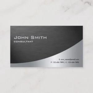 Professional Metal Elegant Modern Plain Black Business Card