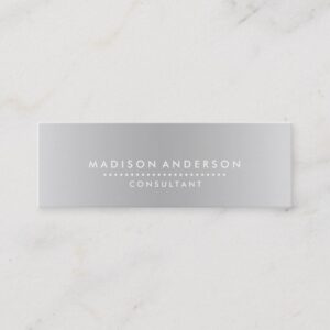 Professional Metal Elegant Modern Plain Silver Mini Business Card