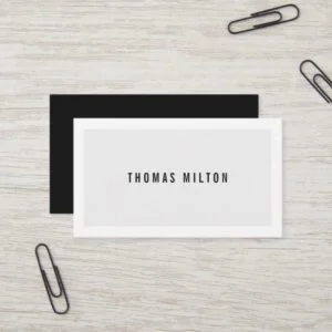 Professional Minimal Black Grey White Consultant Business Card