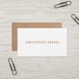 Professional Minimal Light Brown Kraft Consultant Business Card