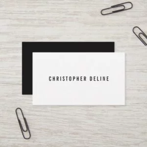 Professional Minimalist Black White Consultant Business Card