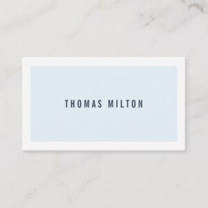 Professional Minimalist Blue White Consultant Business Card
