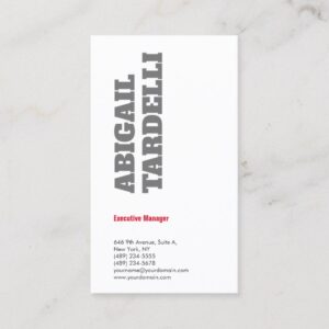 Professional minimalist bold modern custom plain business card