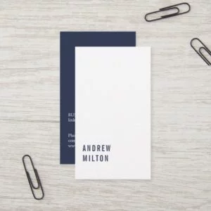 Professional Minimalist Dark Blue White Consultant Business Card