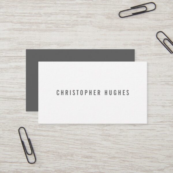 Professional Minimalist Grey White Consultant Business Card