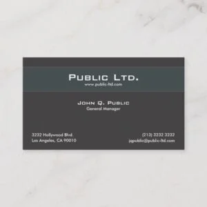 Professional Minimalistic Black Design Business Card