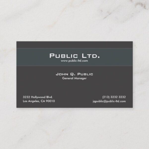 Professional Minimalistic Black Design Business Card