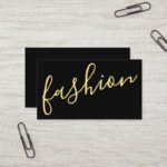 Professional Modern Black&Gold Fashion Stylist Business Card