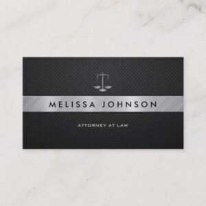 Professional & Modern Black & Silver Attorney Business Card