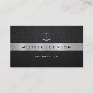 Professional & Modern Black & Silver Attorney Business Card