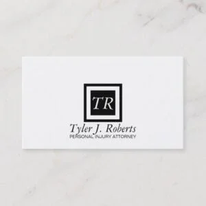 Professional Modern Black & White Attorney Lawyer Business Card