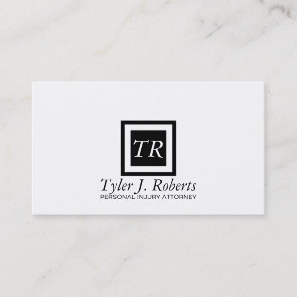 Professional Modern Black & White Attorney Lawyer Business Card