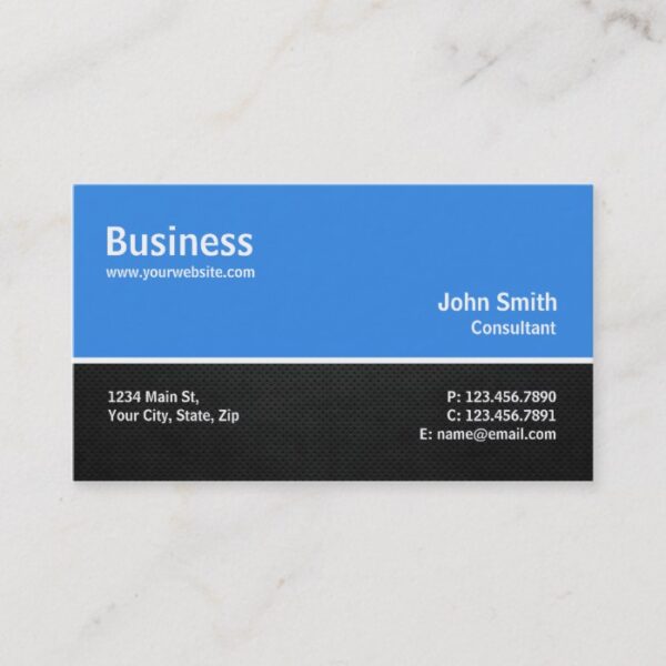 Professional Modern Computer Repair Blue Plain Business Card