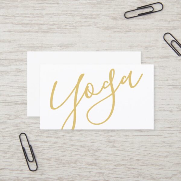 Professional Modern Gold Yoga Instructor Business Card