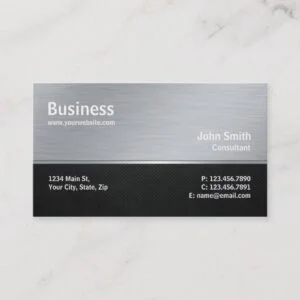Professional Modern Metal Silver Computer Repair Business Card