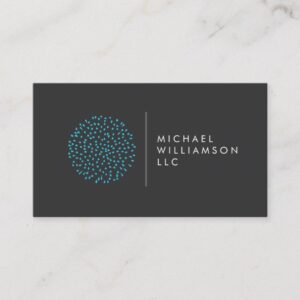 Professional Modern Particles Dots Blue Logo Business Card