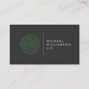 Professional Modern Particles Dots Green Logo Business Card