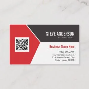 Professional Modern Red - Corporate QR Code Logo Business Card