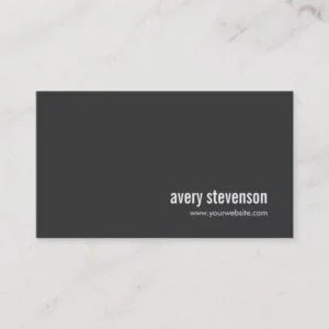 Professional Modern Simple Black Minimalist 2 Business Card
