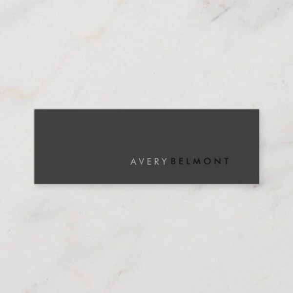 Professional Modern Simple Black Minimalist Mini Business Card
