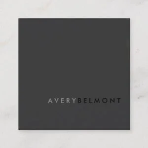 Professional Modern Simple Black Minimalist Square Square Business Card