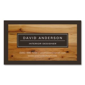 Professional Modern Wood Grain Look Magnetic Business Card
