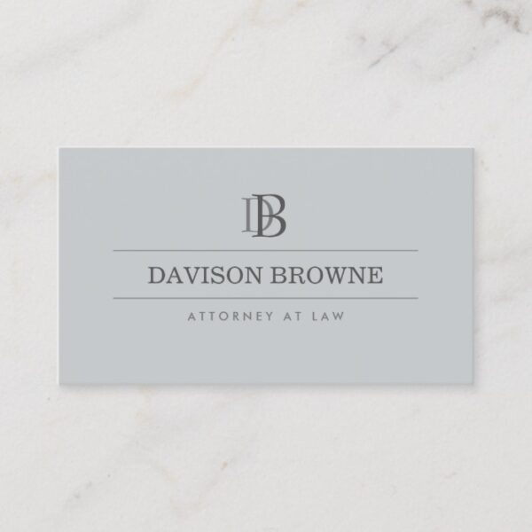Professional Monogram Attorney, Lawyer Slate Business Card