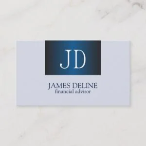 Professional Monogram Financial Business Card