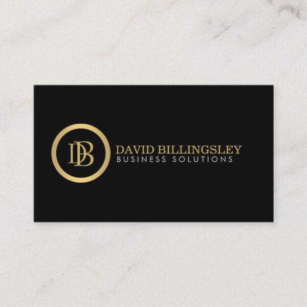Professional Monogram Logo in Faux Gold II Business Card