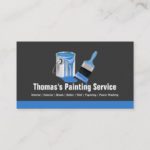 Professional Painting Service – Blue Painter Brush Business Card
