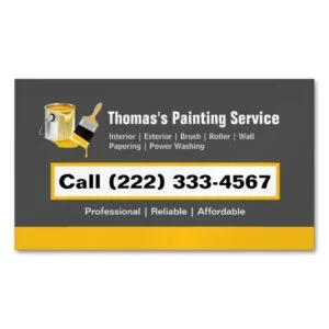 Professional Painting Service Painter Paint Brush Business Card Magnet
