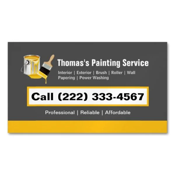Professional Painting Service Painter Paint Brush Business Card Magnet