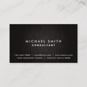 Professional Plain Elegant Black Modern Simple Business Card