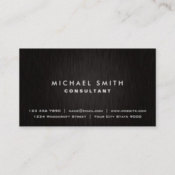 Professional Plain Elegant Black Modern Simple Business Card