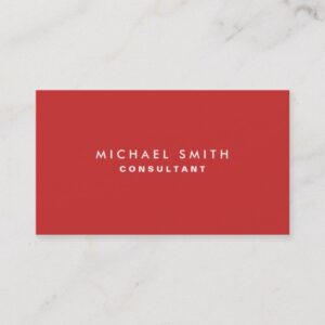 Professional Plain Elegant Interior Decorator Red Business Card