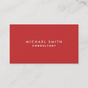 Professional Plain Elegant Interior Decorator Red Business Card